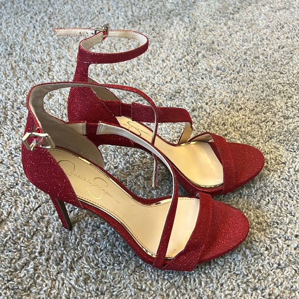 Jessica Simpson Red Heels 9.5M Women